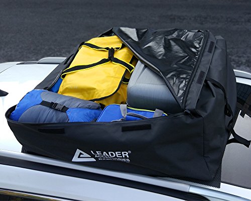Leader Accessories Car Roof Bag Waterproof Rooftop Carrier Cargo Bag 15 Cubic Feet With Anti-slip Mat Valentine's Day Gift
