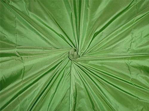 100% Pure Silk Taffeta Fabric Apple Green Color 54" By the yard Hobbies Home decor Sewing Fashion Doll Dress Furnishing Interior