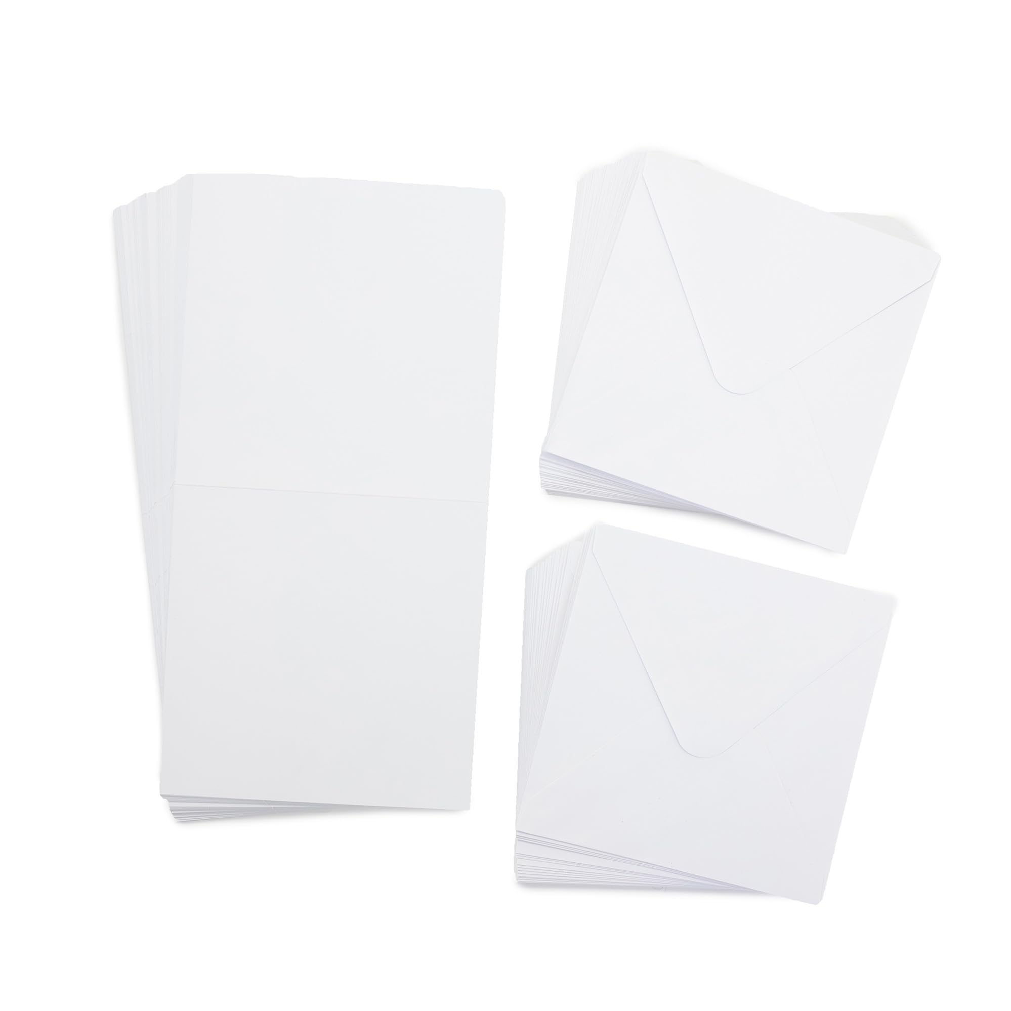 Crafter's Companion - 6" x 6" White Card & Envelopes - Pack of 100 - Includes 50 White Card Blanks & 50 Matching Envelopes - Great for a Variety of Occasions