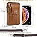 Pofomede Cell Phone Holster Vertical Genuine Leather Belt Case Pouch Loop Strap Compatible for iPhone XR XS X 7 8 Plus XS Max Belt Carrier Holder for Galaxy S8/9/10 Plus Note 9 8 5 Phone Sleeve Brown