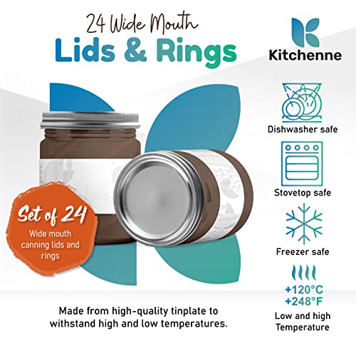 Wide Mouth Canning Lids and Rings 24 Pack Canning Lid and Ring for