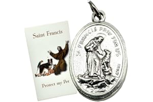 Westmon Works St Francis Medal Set with Wallet Sized Prayer Card and Metal Saint Trinket Made in Italy