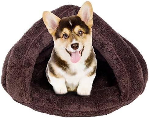 Cat Nest Pet Beds Pet Cave Pet Warm Sleeping Bag Triangle Nest Puppy Bed Pet Products 20'' Brown