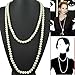 Nightycatty 1920s Pearl Necklace Flapper Beads Gatsby Accessories (Gift Wrap),Ivory,One Size