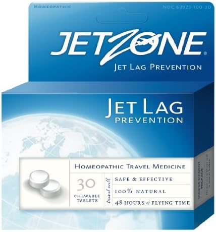 JetZone Jet Lag Prevention Homeopathic, 30 Chewable Tablets - 48 Hours Flying Time by Jetzone