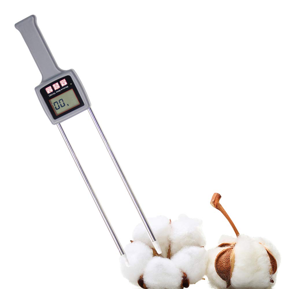 Huanyu Cotton Moisture Meter Professional Water Content Analyzer Damp Detector 5% to 40% Hygrometer for Measuring Cotton Seed TK100C