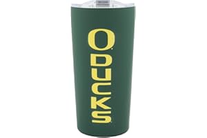 Decorvo University of Oregon Ducks Tumbler - Green Double Walled Insulated Travel Thermos with Slide Lid - 18 oz