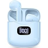 KTGEE Wireless Earbuds Bluetooth 5.3 Headphones, 40Hrs Playback Stereo Ear Buds with LED Display Charging Case IPX7 Waterproof in-Ear Earphones with Mic for Phone Tablet Laptop Sports, Blue