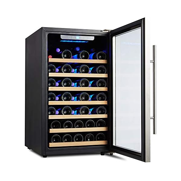 Kalamera-42-Cuft-50-Bottle-Compressor-Wine-Refrigerator-Single-Zone-with-Touch-Control-Stainless-Steel-Door-and-Handle-KRC-52SZF