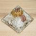 ORGONE Pyramid Selenite,ORGONITE Energy Generator with Flower of Life Symbol,Crystal Quartz Point,Exquisite Gemstones & Reiki Energy
