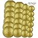 Just Artifacts Decorative Round Chinese Paper Lanterns 24pcs Assorted Sizes (Color: Gold)