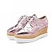 Latasa Women's Fashion Star Square-toe Lace-up Platform Wedge Oxford Shoes
