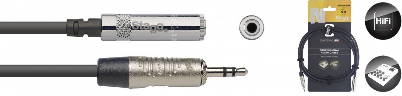 Stagg 21407 3 m Audio Cable - Black