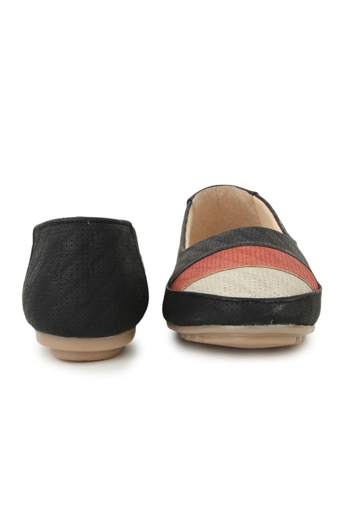 shezone synthetic leather black women flats bellies