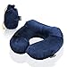 Inflatable Travel Pillow,Wowstar with Built-in Pump, Extra-Soft Washable Cover,Airplanes with Packsack (Dark Blue)