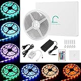 Lamomo RGBW Led Strip Lights Kit with Remote Control, 16.4Feet/5Meter Multi-color Changing Rope Light, 5050 Smd 12V Newest Silicone Flexible IP68 Waterproof Rope Light for Room/ Home/ Kitchen