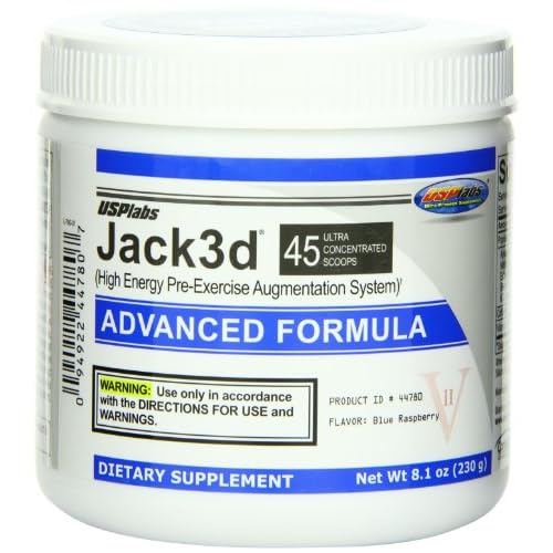 Usp Labs Jack 3D Advanced Formula Nutritional Supplements, Blue Raspberry, 8.1 Ounce image