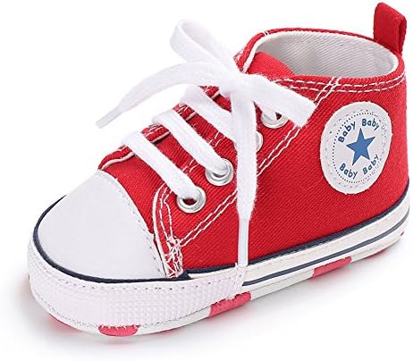 Sawimlgy Infant Boys Grils Anti-Slip Soft Sole Baby Pram Shoes Fashion Sneaker Canvas Shoes