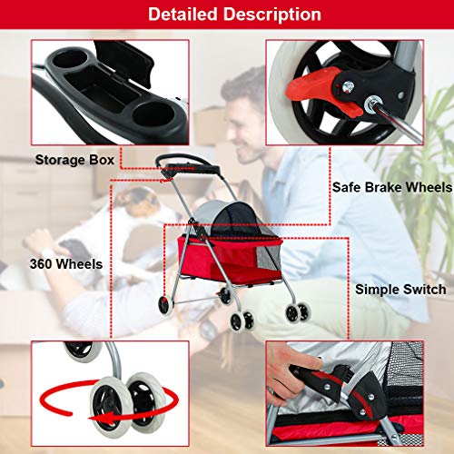 4 Best+Pet+Swanky+Stroller+Red