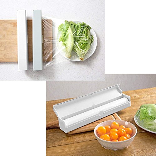 YOMYM Plastic Wrap Cutter Aluminum Foil and Food Film Dispenser with Magnetic Food Hanging Film Slicer - Fixed in The Refrigerator - Thumbnail 2