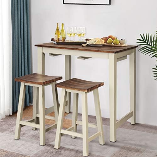 Modern wooden bar dining set with MDF table, worth $199.99.