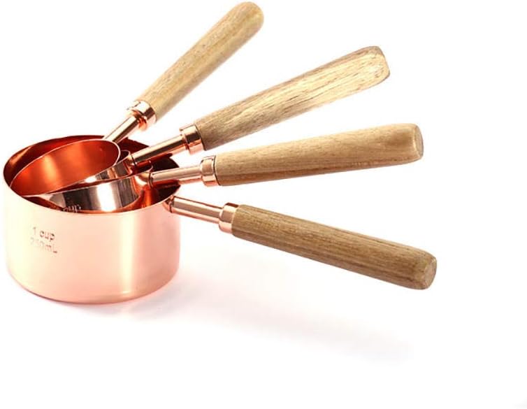 Measuring Spoons and Cups Measuring Spoon Wooden Handle Easy to Measure Cooking and Baking Suitable for Home Kitchen-4-piece_Measuring_Cup