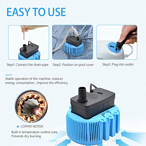 Swimming Pool Cover Pump 850 GPH Submersible Sump Pumps Above Ground