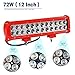 YITAMOTOR LED Light Bar Wiring Harness,12inch 72W Red LED Work Light Pod Offroad Driving Light Fog Lights Spot Flood Combo Beam Waterproof SUV 4WD ATV Truck Boat Golf Cart, 2 Year Warranty