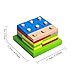 Wooden Educational Preschool Shape Early Developmental Geometric Board Block Stack Sort Chunky Puzzle Toys, Birthday Gift Toy for age 3 4 5 Years Old and Up Kid Children Baby Toddler Boy Girl