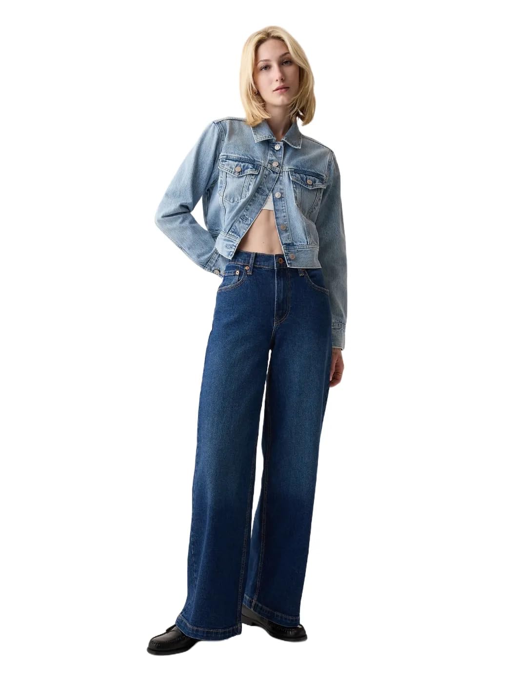 GAP Womens HIgh Rise Stride Denim Dark Wash 26 Long