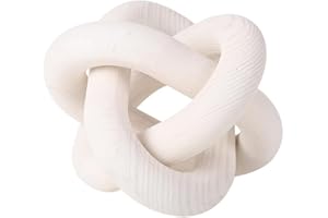 Maritown Wood Knot Decor, 3-Link Wood Chain Link Decor, Rustic Home Decor Farmhouse, Shelf Decor Accents Hand Carved Boho Bead Wooden Knot Decorative Chain for Bedroom Living Room Coffee Table Decor