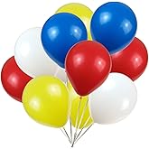 KADBANER White Yellow Red Blue Balloons,100 Pack,12 Inch Latex Balloons