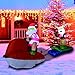 GOOSH Christmas 4 Foot Inflatable Santa Riding on a Jet ski Pulling a Reindeer LED Lights Indoor Outdoor Yard Lawn Decoration - Cute Fun Xmas Holiday Blow Up Party Display