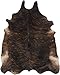 Handpicked Hacienda Argentinian Brown Black Cowhide Leather Rug (6' x 6)