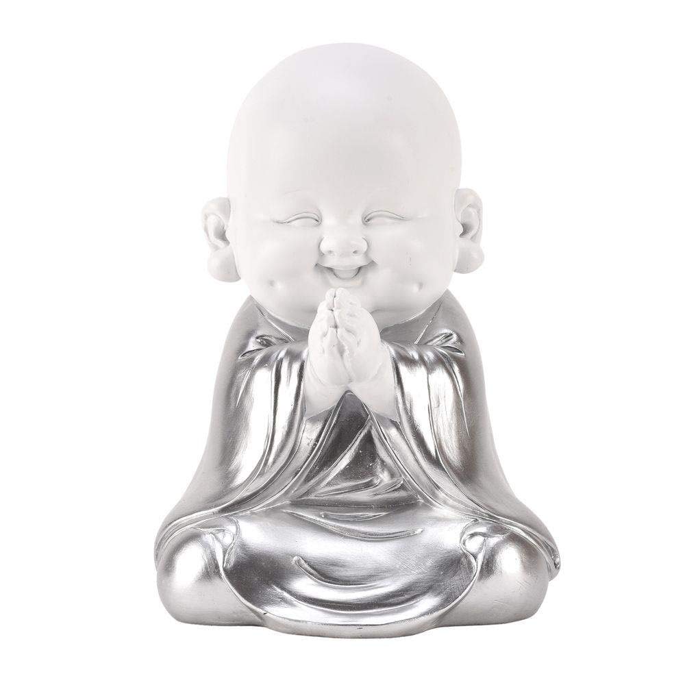 Widdop HESTIA Baby Buddha Silver and White Buddha Child Zen Gift Ornament Hands Together HE1676