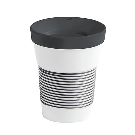 Kahla Coffee to Go Becher 0,35 l mit Deckel, Porzellan, Magie Grip anthrazit 13 cm