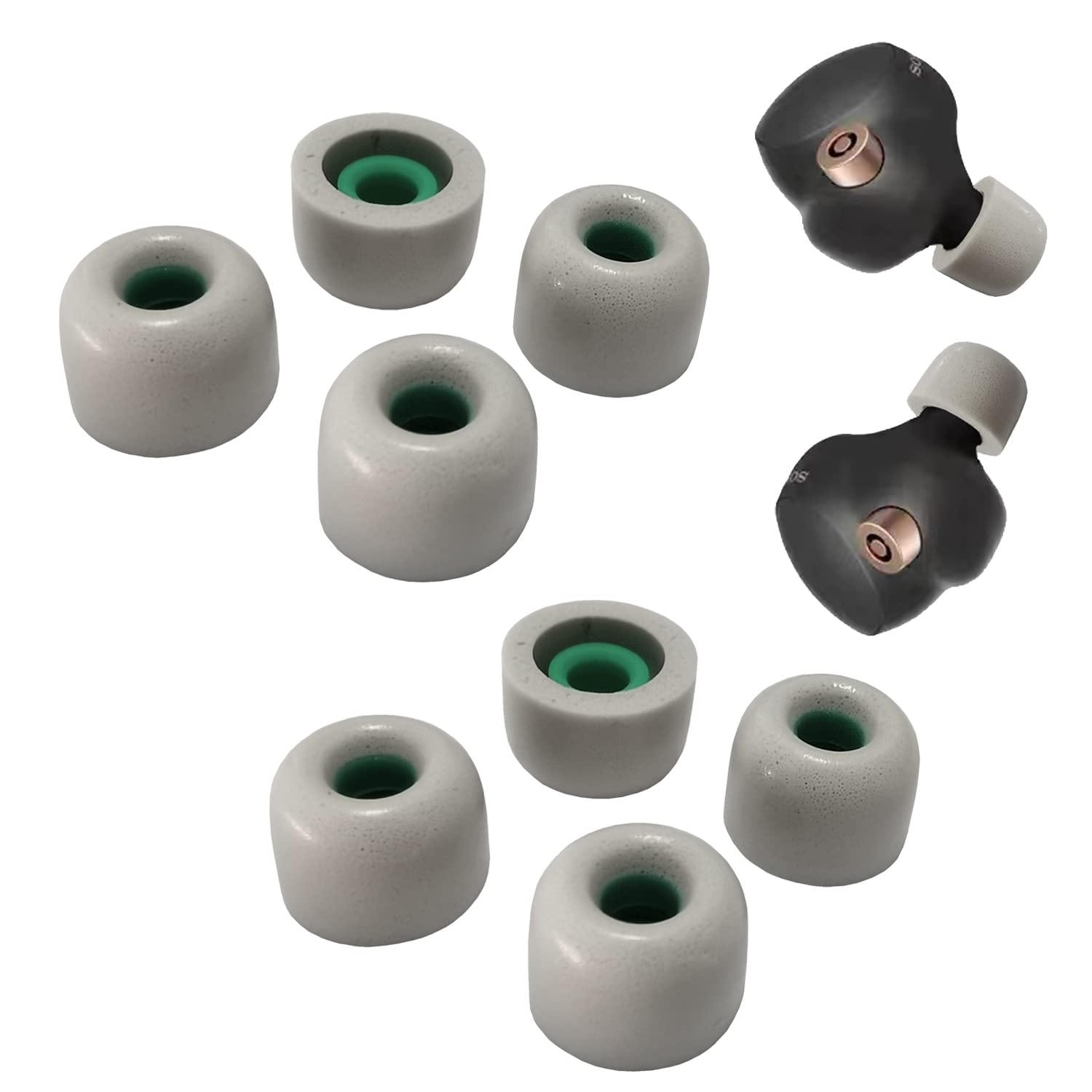 Photo 1 of Luckvan Memory Foam Ear Tips for Sony WF-1000XM4 Ear Tips Replacement Sony Earbuds Tips WF-1000XM5 WF-1000XM3 WF-SP900 WI-1000X WF WI XBA Series Fit Charging Case 4 Pairs M Gray