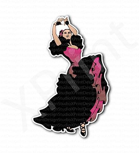 Flamenco Castanets Dancing Girl Dancer Sticker