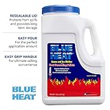 Blue Heat Snow and Ice Melter Rock Salt - 12lbs Jug - Heat Generating Pellets - Concrete and Surface Safe - Industrial Grade - Home and Commercial Use - Blue Tint - Works in -25&deg; F