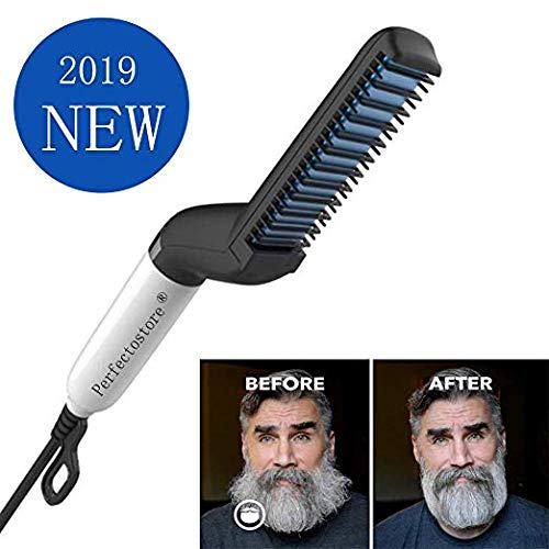 Edieaty Electric Hair Comb For Men Quick Beard Straightener Comb