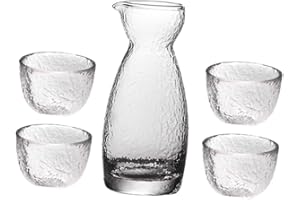 NAMOARLY Glass Sake Cup Japanese Style Wine Glasses Hammered Design for Saki Tea Water