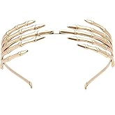 Goulogh Women Trendy Halloween, Accessory Skull Headband, Gold Skeleton Hand Halloween Headbands, Gothic Head Bands Fashion Skeleton Hair Accessory, Gothic Head Band.
