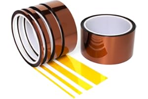 DGXINHONG High Temperature Heat Resistant Polyimide Tape,No Residue for Masking,3D Printing,Sublimation Transfer Press,Thermal,Electronic Insulating,Soldering,Circuit Boards,Powder Coating 1/8'',1/4",1/2",1",2"