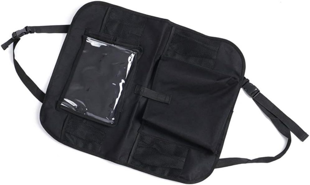Dyttyun Car Seat Back Organizer Backseat Car Organizer Back Seat Protector Oxford Cloth Chair Back Storage Bag Multi-function Car Seat Back Bag Storage Box (Color : Black, Size : Free)