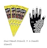 India Painting Tattoo Paste Cone,4 Tube Black Paste Cone Temporary Tattoo Kit Indian Body Art Painting Drawing with free Stencil