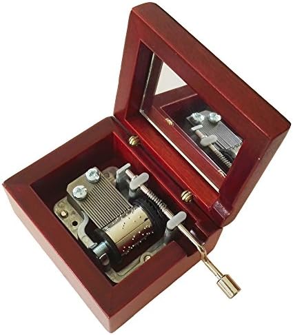 18 Note Hand Crank Wooden Musical Box With Silver-plating Movement in,Rosewood Music Gift Box,Fur Elise Music Box