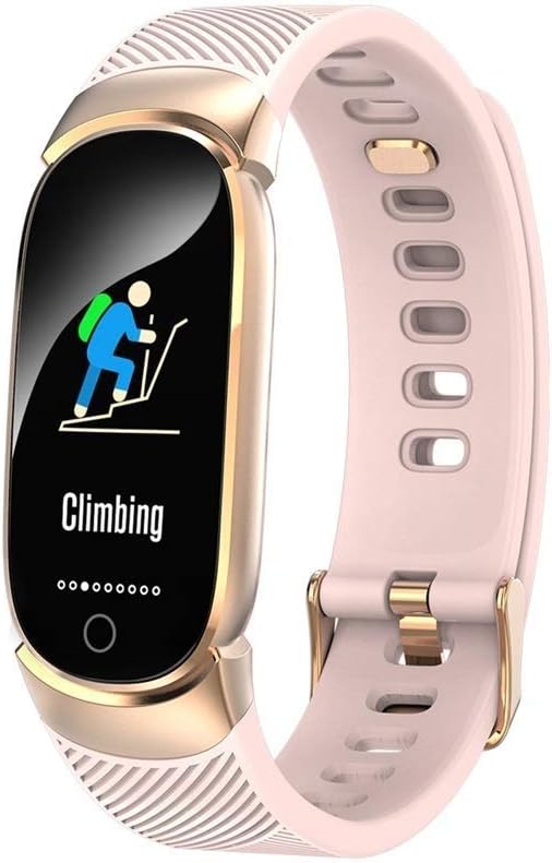 ZAQXSW Smart Bracelet Fashion Female Smart Watch Color Screen Sports Sleep Automatic Bracelet Blood Sugar Blood Pressure Monitoring (Color : Pink)