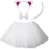Kirei Sui Kids Animal Kitty Cat Zebra Fox Leopard Ears Headband Bowtie Tail & Tutu Costume