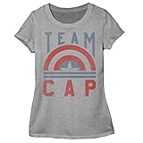 Marvel Civil War Team Cap Junior's Heather Grey T-shirt