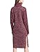 Rocorose Women's Turtleneck Loose Fit Side Slit High-Low Hem Marled Sweater Dress